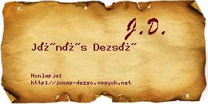 Jónás Dezső névjegykártya