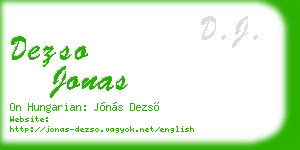 dezso jonas business card