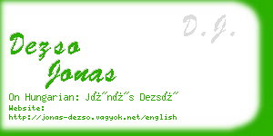 dezso jonas business card